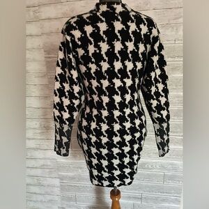 Stylish Black and White Houndstooth Dress